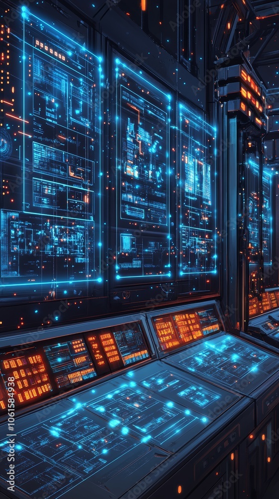 Obraz premium The Virtual Factory Control Room, Digital Twins in Manufacturing