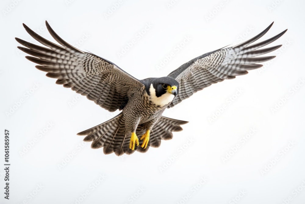 Fototapeta premium Peregrine falcon in flight buzzard vulture animal.