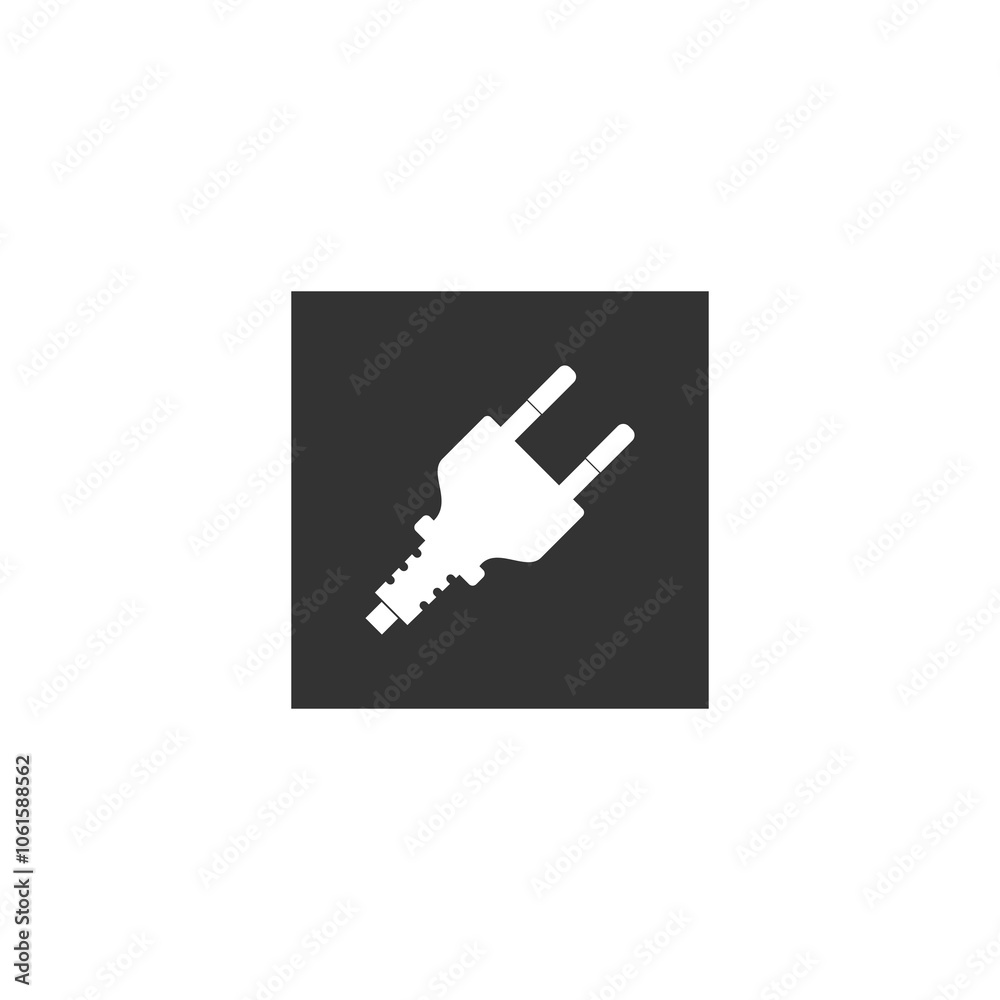 Cord with plug in circle shape icon isolated on transparent background Cord with plug in circle shape icon isolated on transparent background