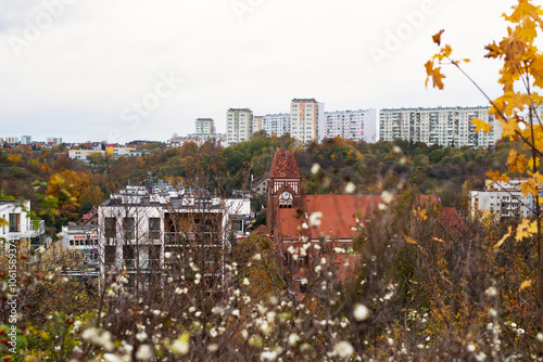 View of the city from above. Tourist route. Gdansk