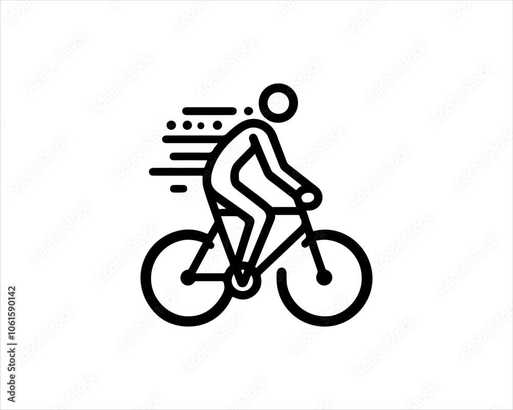 Obraz premium Line art Bicycle logo design icon symbol vector illustration