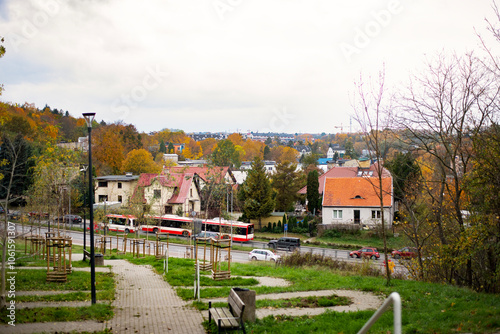 View of the city from above. Tourist route. Gdansk