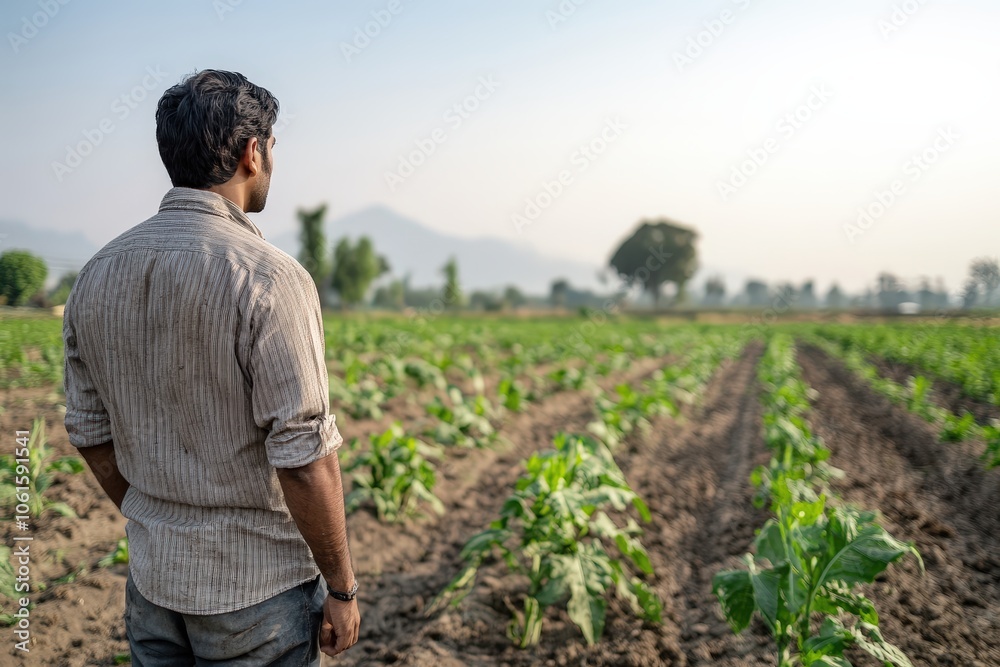 Fototapeta premium South Asian Journalist Interviewing in a Vegetable Field