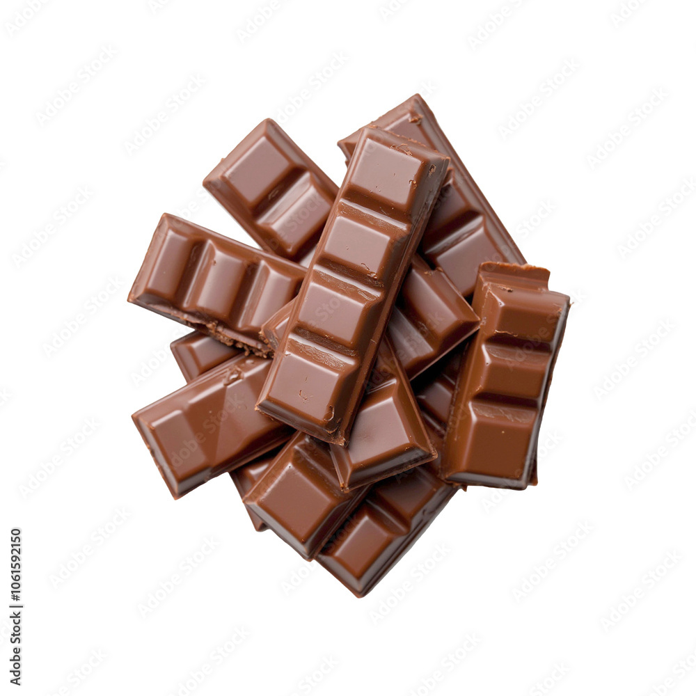 chocolate pieces isolated on white chocolate pieces isolated on white