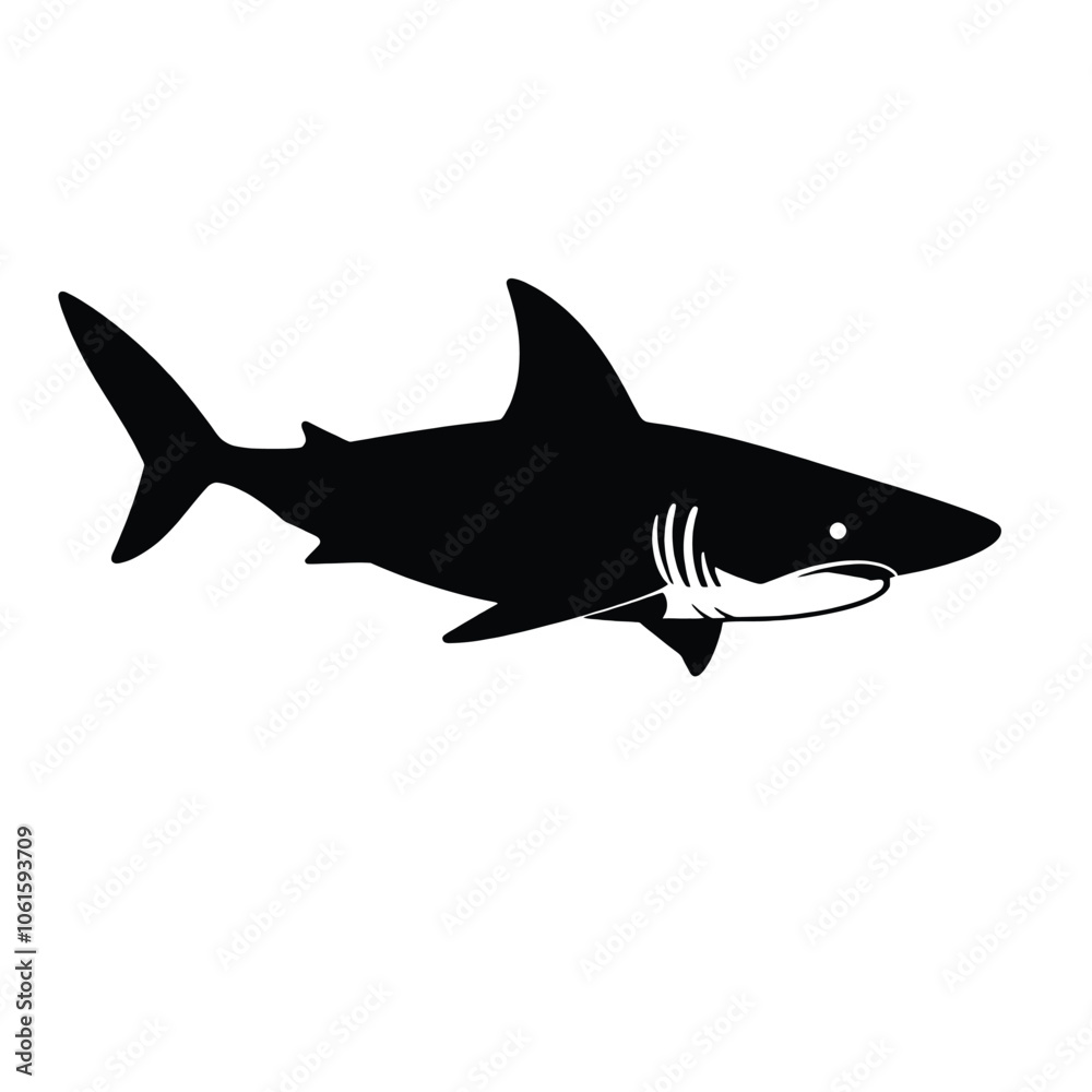 a black and white silhouette of a shark a black and white silhouette of a shark
