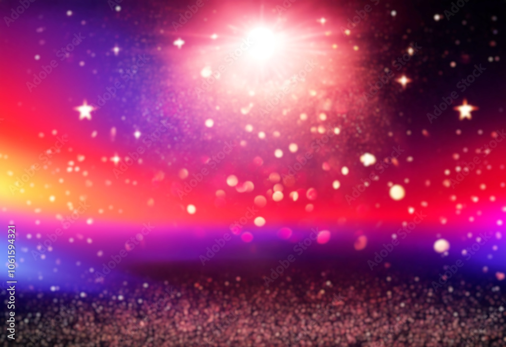Fototapeta premium Red and white bokeh lights create a warm, festive glow against a dark background.