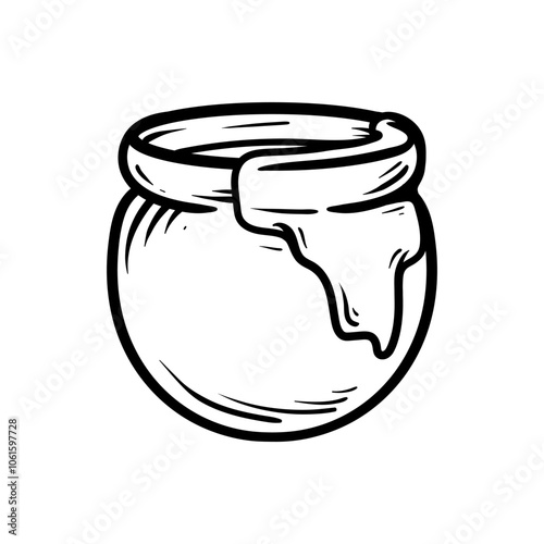 jar of honey drawing coloring line art style sketch classic vintage design illustration