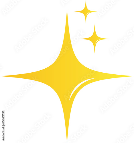 Shining stars emoji. Sparkles  star icon, twinkle social media platform symbol. Yellow cartoon glittering abstract element vector. isolated on white background. Vector illustration. EPS 10 