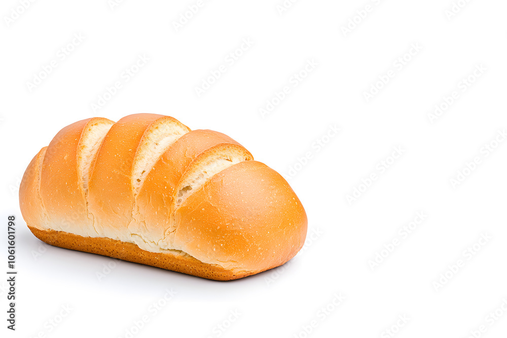 Fresh loaf of bread, isolated on white background Fresh loaf of bread, isolated on white background
