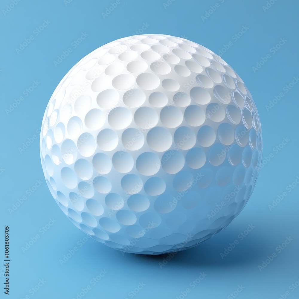 Minimalist Golf Ball on a Blue Background Minimalist Golf Ball on a Blue Background
