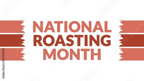 National Roasting Month In and Out text from split line animation on a White background. Which is observed every year in November to celebrate and wish National Roasting Month.