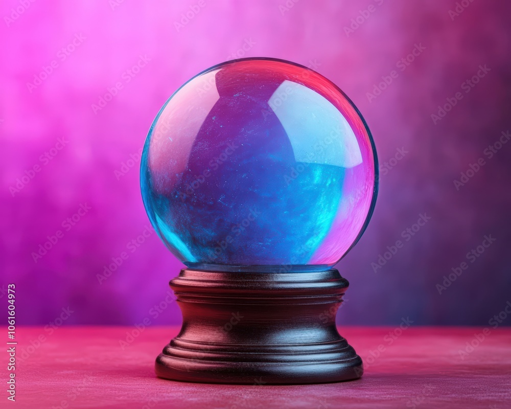 A mystical crystal ball glows with vibrant colors against a dreamy background, symbolizing fortune-telling and magic. A mystical crystal ball glows with vibrant colors against a dreamy background, symbolizing fortune-telling and magic.