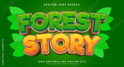 Forest Story 3d editable text effect template Suitable for Forest Theme photo