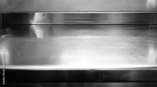 Wallpaper Mural A clean, reflective metal surface typically used in cooking or preparation areas. Torontodigital.ca