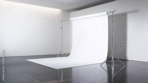 A Spacious and Well-Lit Empty Photo Studio Ideal for Professional Photography Sessions and Creative Projects