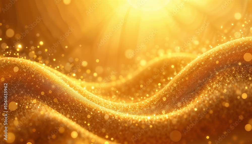 Sparkling golden waves with sunlight for creative backgrounds and luxurious design concepts
Sparkling golden waves with sunlight for creative backgrounds and luxurious design concepts