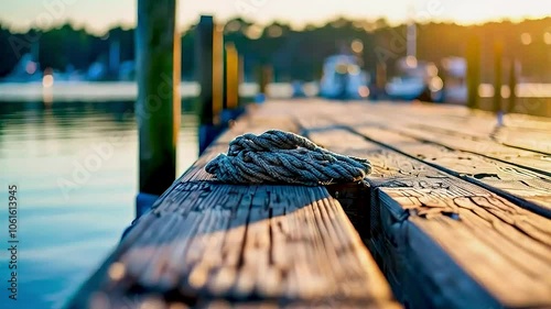 a dock with a rope tied to it