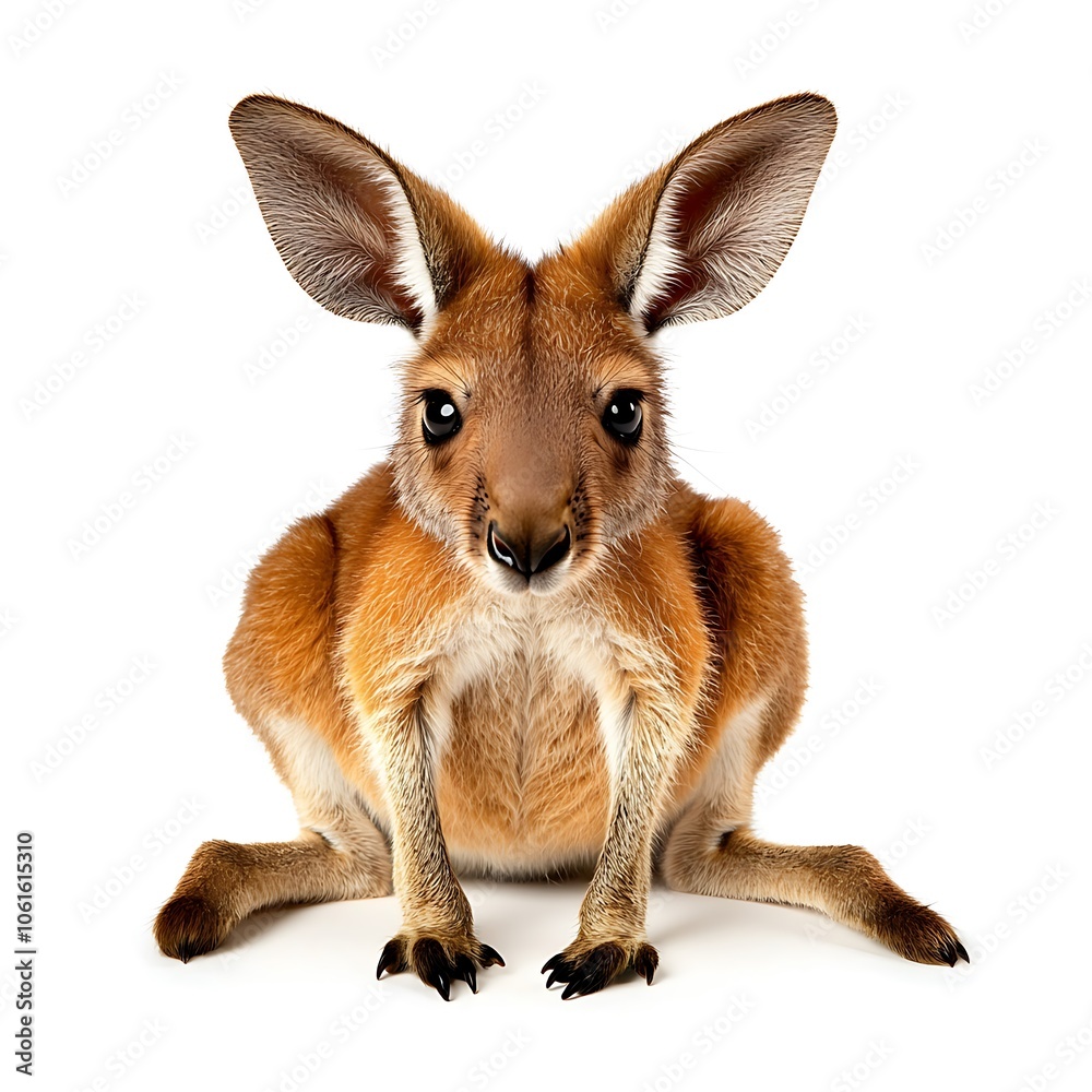 Fototapeta premium Full Body Kangaroo Isolated on White Background