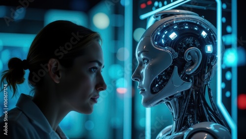 Obraz na płótnie Ethics advisor reviewing machine learning algorithms for responsible AI practices w salonie