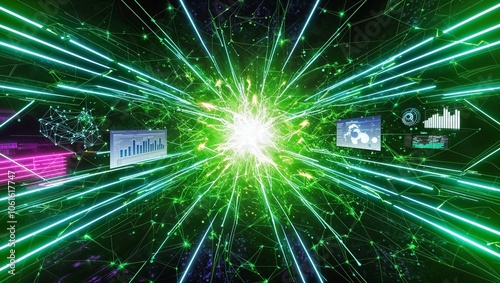 A Vibrant Electric Green Abstract Background Perfect for Modern Design Projects and Creative Marketing