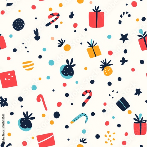 Festive holiday icons(Seamless Pattern and Tile image)