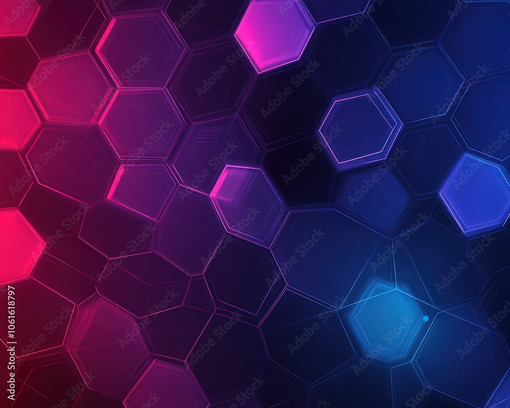 Hexagon pattern background with abstract geometric shapes in tech design