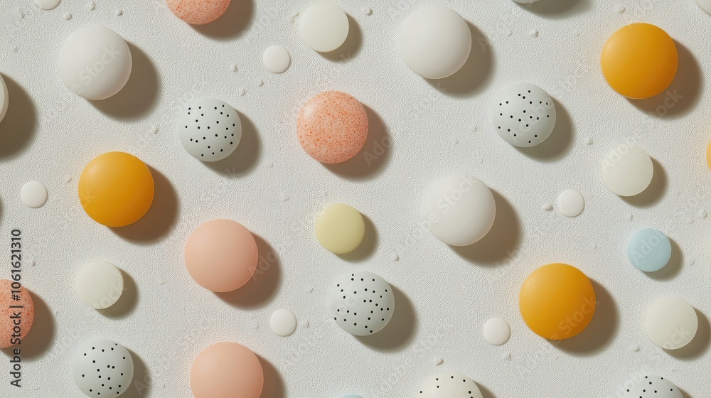 A flat lay of colorful round objects with various patterns and textures. A flat lay of colorful round objects with various patterns and textures.
