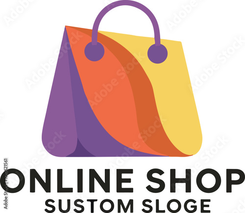 a modern and vibrant logo for an online shop 