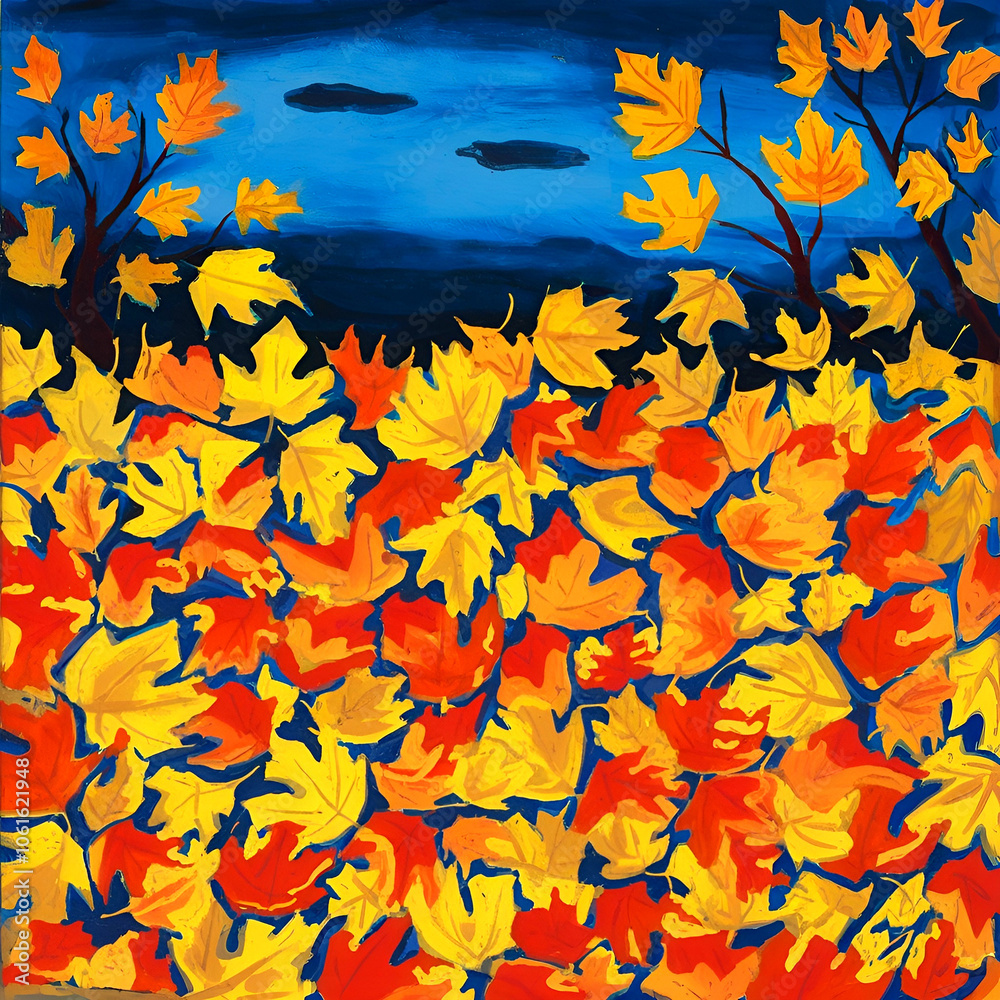 Naklejka premium autumn leaves background