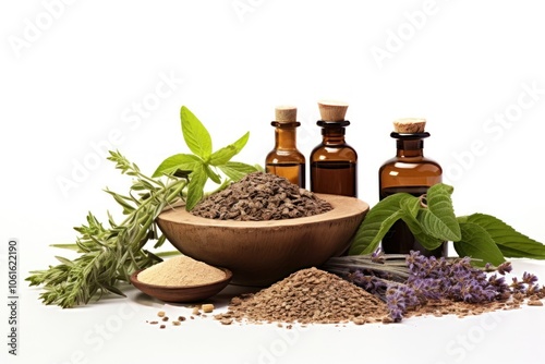 Herbal massage herbs perfume bottle.