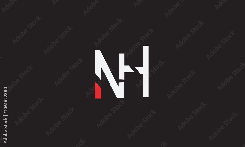 Obraz premium NH, HN, N , H , Abstract Letters Logo Monogram 