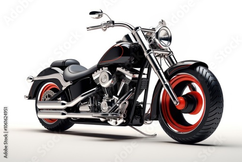 Classic motorcycle vehicle wheel white background. photo