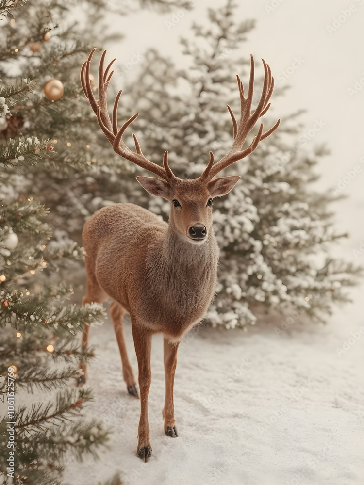deer in the snow