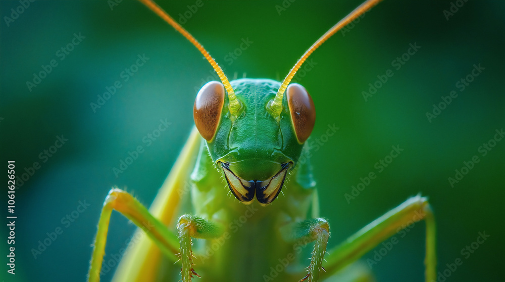 Alert cricket closeup macro, detailed insect bug antenna wildlife, watchful grasshopper pest animal nature, wild natural outdoor, tropical green small Alert cricket closeup macro, detailed insect bug antenna wildlife, watchful grasshopper pest animal nature, wild natural outdoor, tropical green small