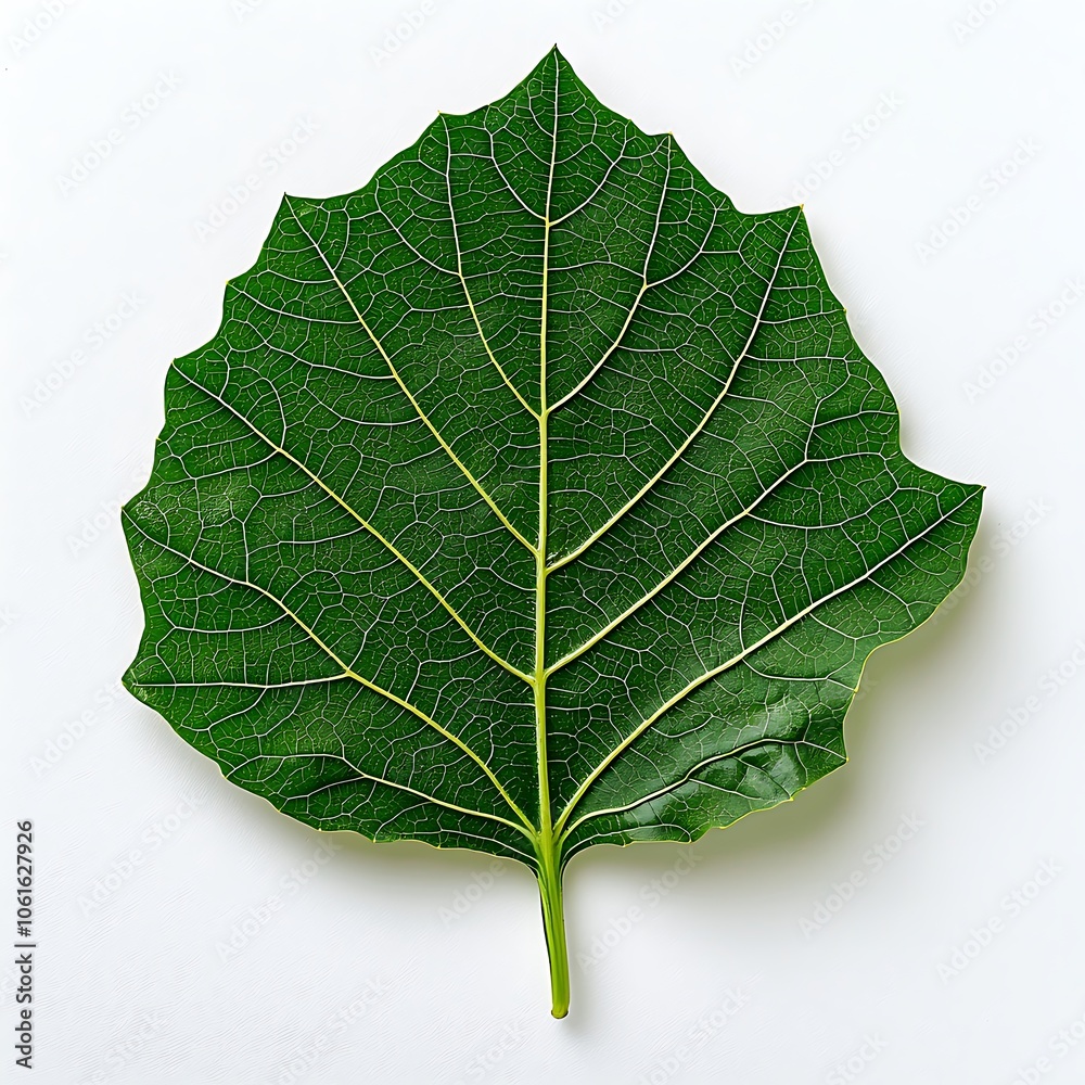 Fototapeta premium Crisp Green Collard Leaf on White Background