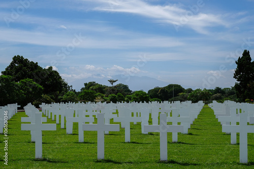 Bandung, Indonesia - January 8, 2023: Ereveld Pandu is one of 7 Netherlands war cemeteries in Indonesia where around 4000 war victims are buried. photo