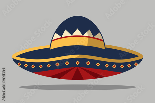Sombrero straw hat vector art illustration 