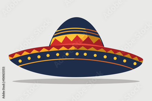 Sombrero straw hat vector art illustration 
