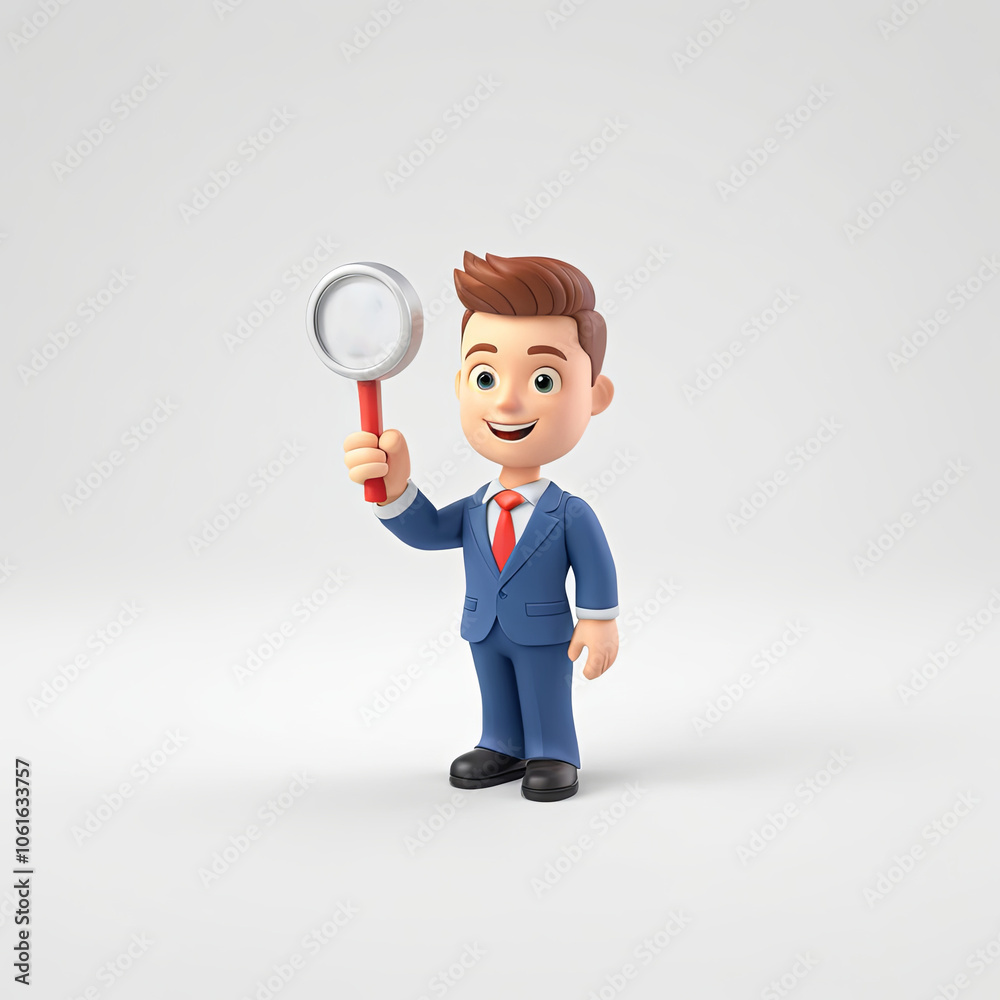 3D cartoon icon of a business man 3D cartoon icon of a business man