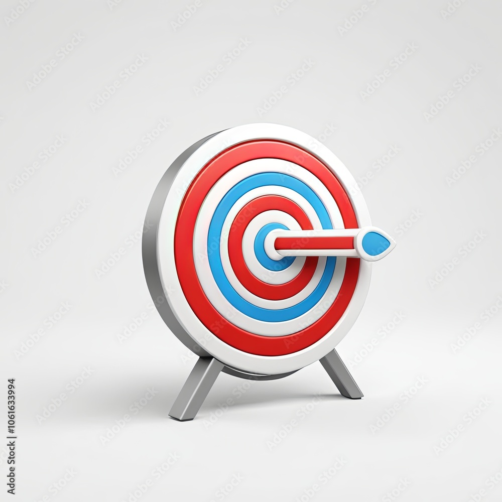 Business target arrows 3d render icon on a white background Business target arrows 3d render icon on a white background