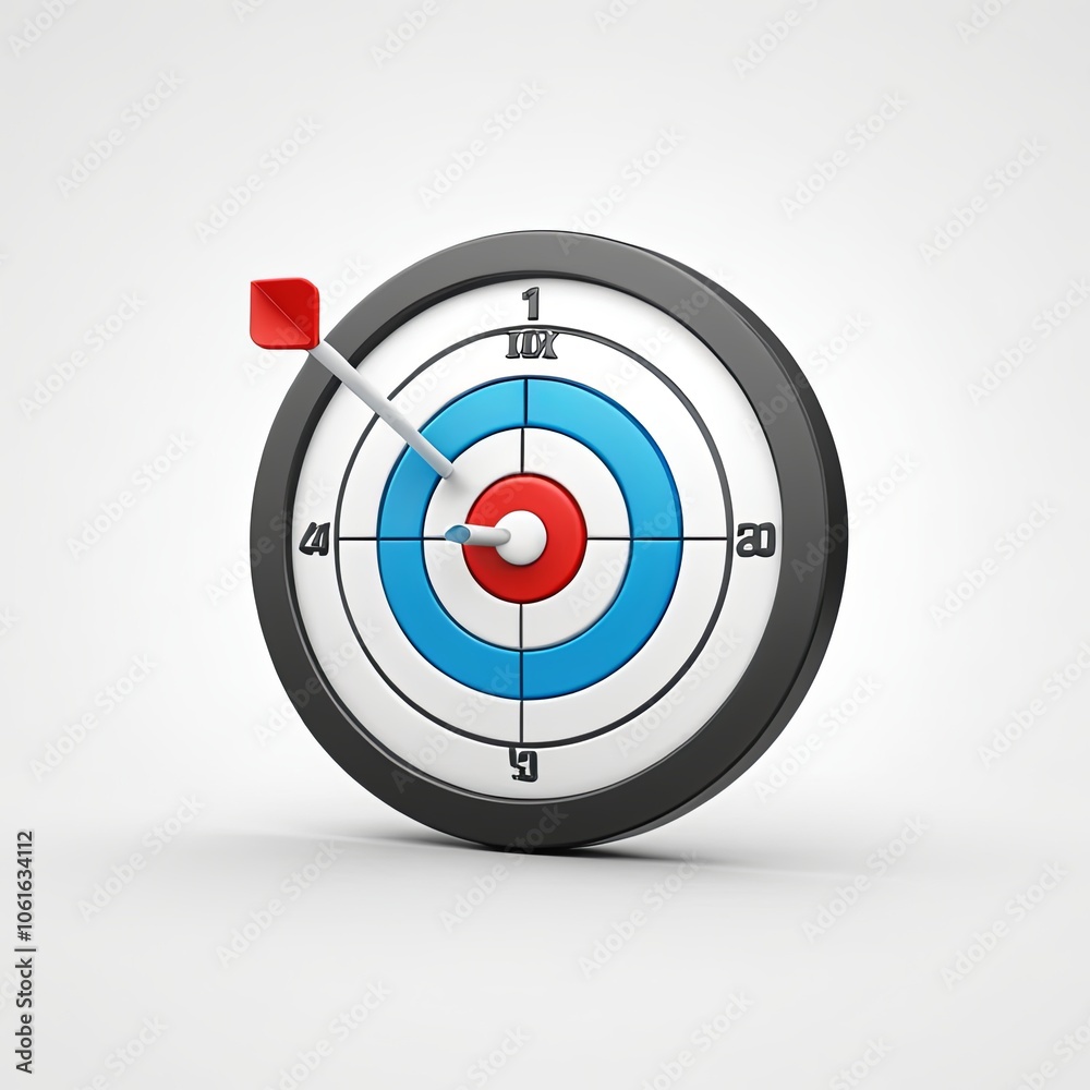 Business target arrows 3d render icon on a white background Business target arrows 3d render icon on a white background