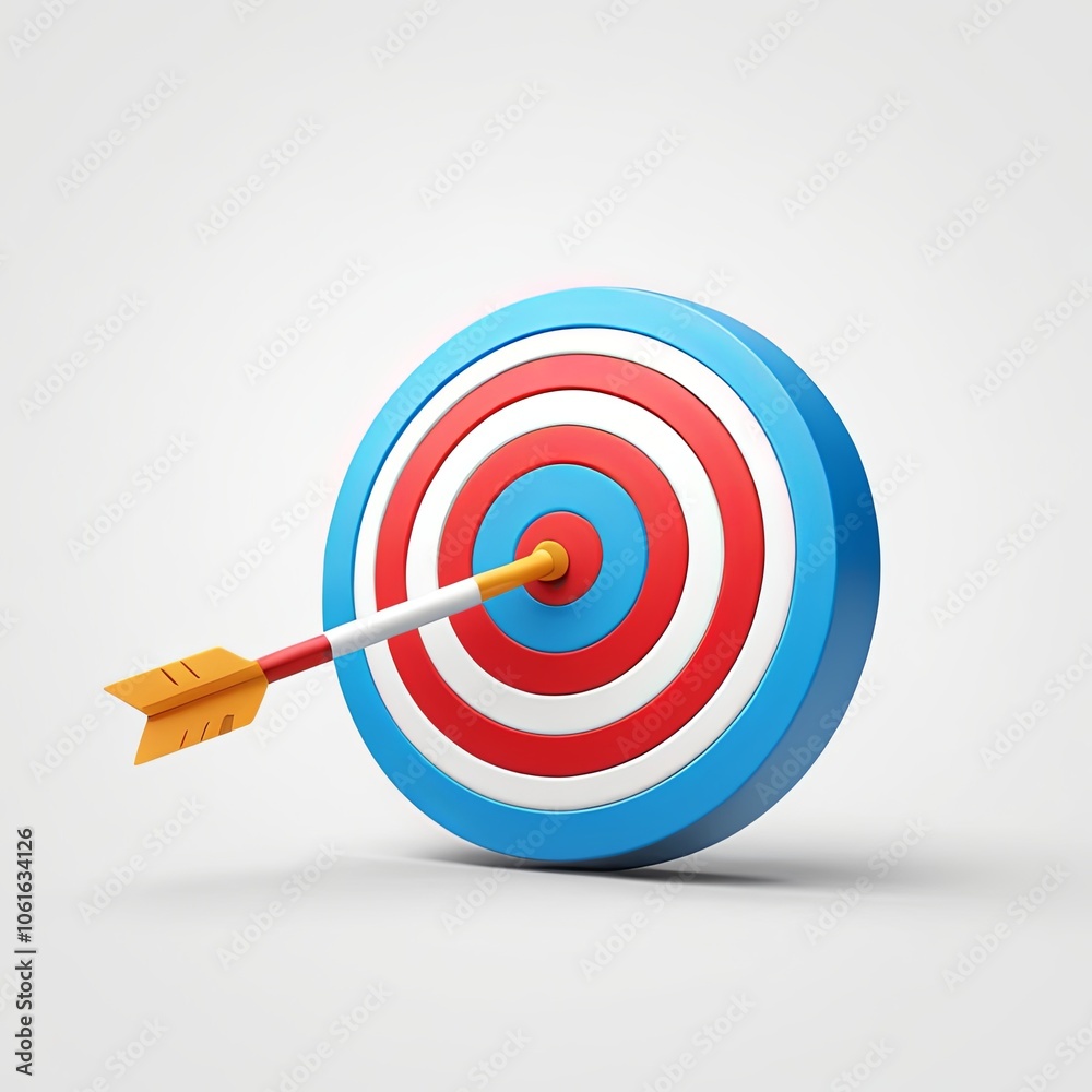 Business target arrows 3d render icon on a white background Business target arrows 3d render icon on a white background