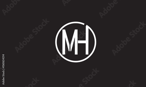 MH, HM , M , H , Abstract Letters Logo Monogram