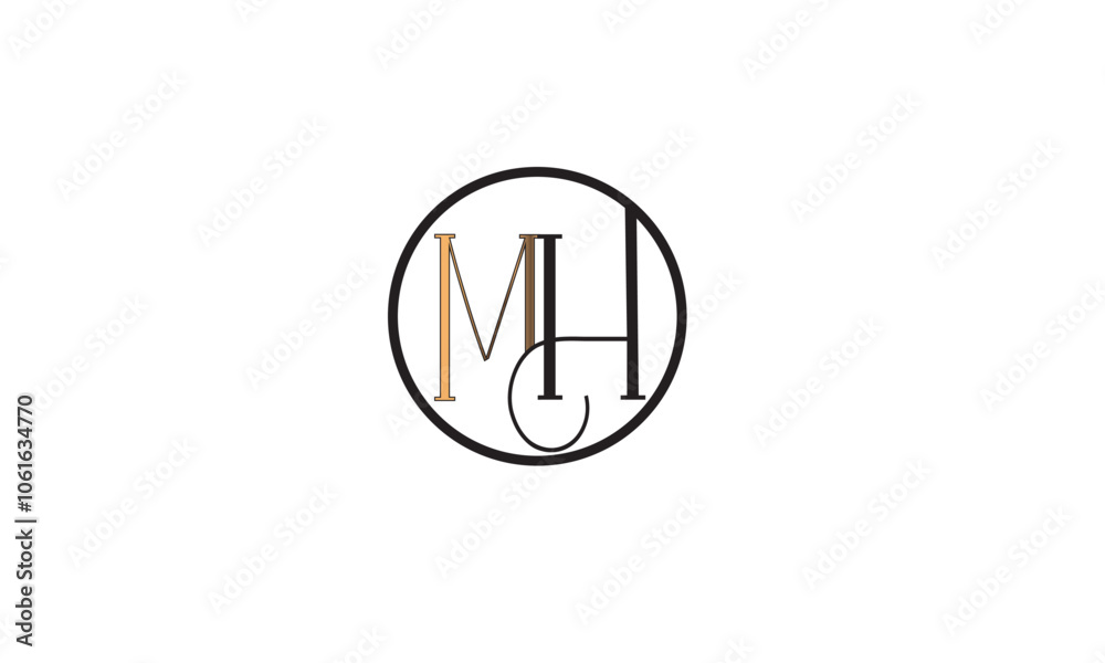 MH, HM , M , H , Abstract Letters Logo Monogram MH, HM , M , H , Abstract Letters Logo Monogram