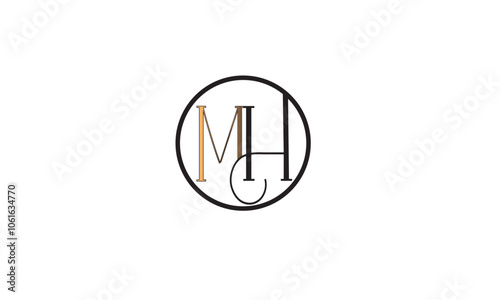 MH, HM , M , H , Abstract Letters Logo Monogram