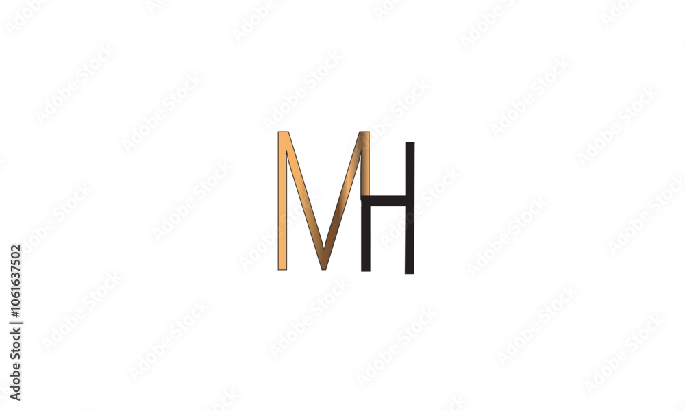 MH, HM , M , H , Abstract Letters Logo Monogram MH, HM , M , H , Abstract Letters Logo Monogram