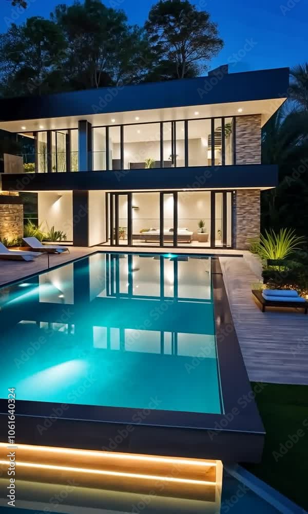 eclairage maison architecte belle avec moderne nuit avec d piscine house architect architecture pool villa sketched home house lighting night light draft developer constructor design drawing