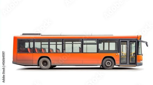 Modern city bus isolated on white background, ideal for transportation, urban, and public transport concepts.