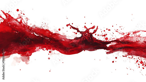 Red Wine Splash Isolated on White Background
