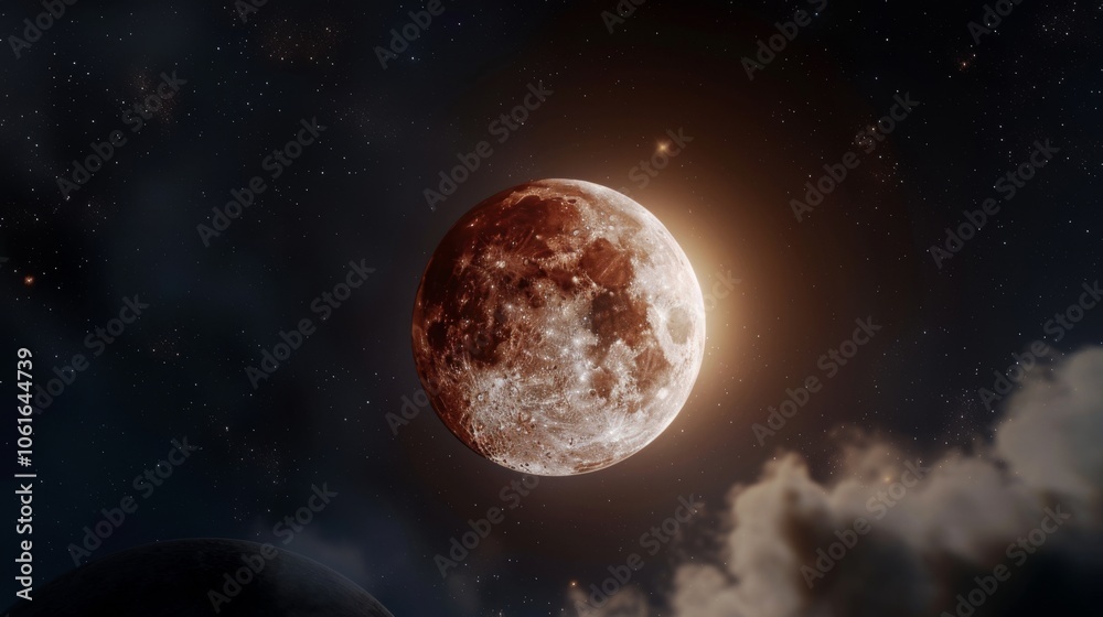 A mesmerizing view of the moon glowing against a starry night sky, capturing the wonder and mystery of the cosmos. A mesmerizing view of the moon glowing against a starry night sky, capturing the wonder and mystery of the cosmos.